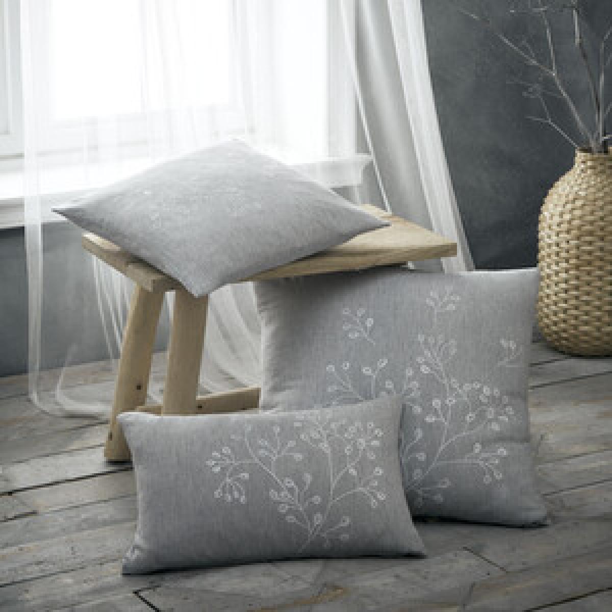 Palazzo Filled Embroidered Cushion - Grey / 56cm – image 2