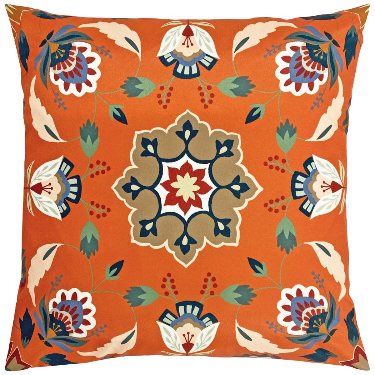 Floral Outdoor Cushion Orange – image 2