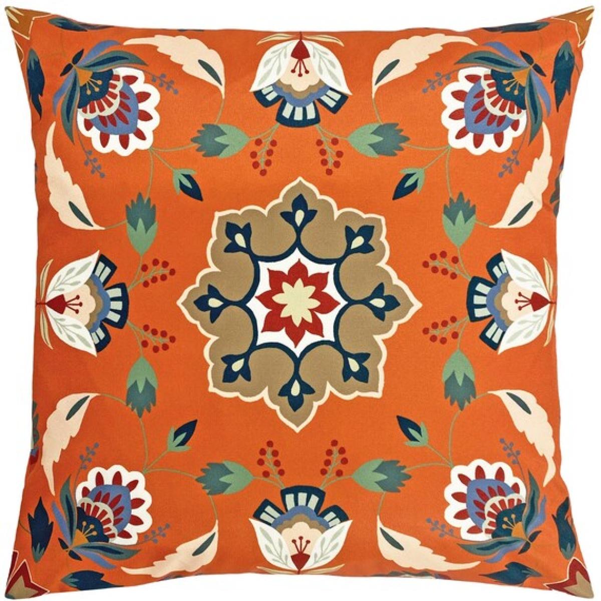 Floral Outdoor Cushion Orange – image 1