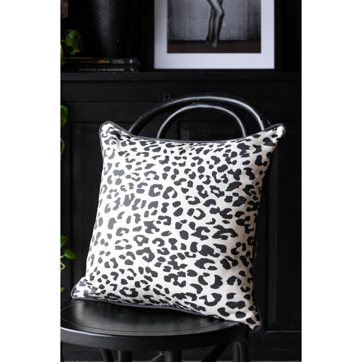 Monochrome Leopard Cushion – image 2