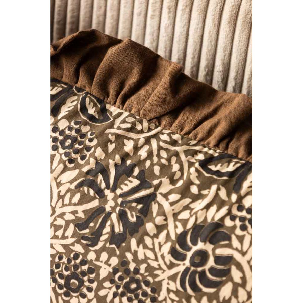 Cocoa Floral Ruffle Edge Cushion – image 5