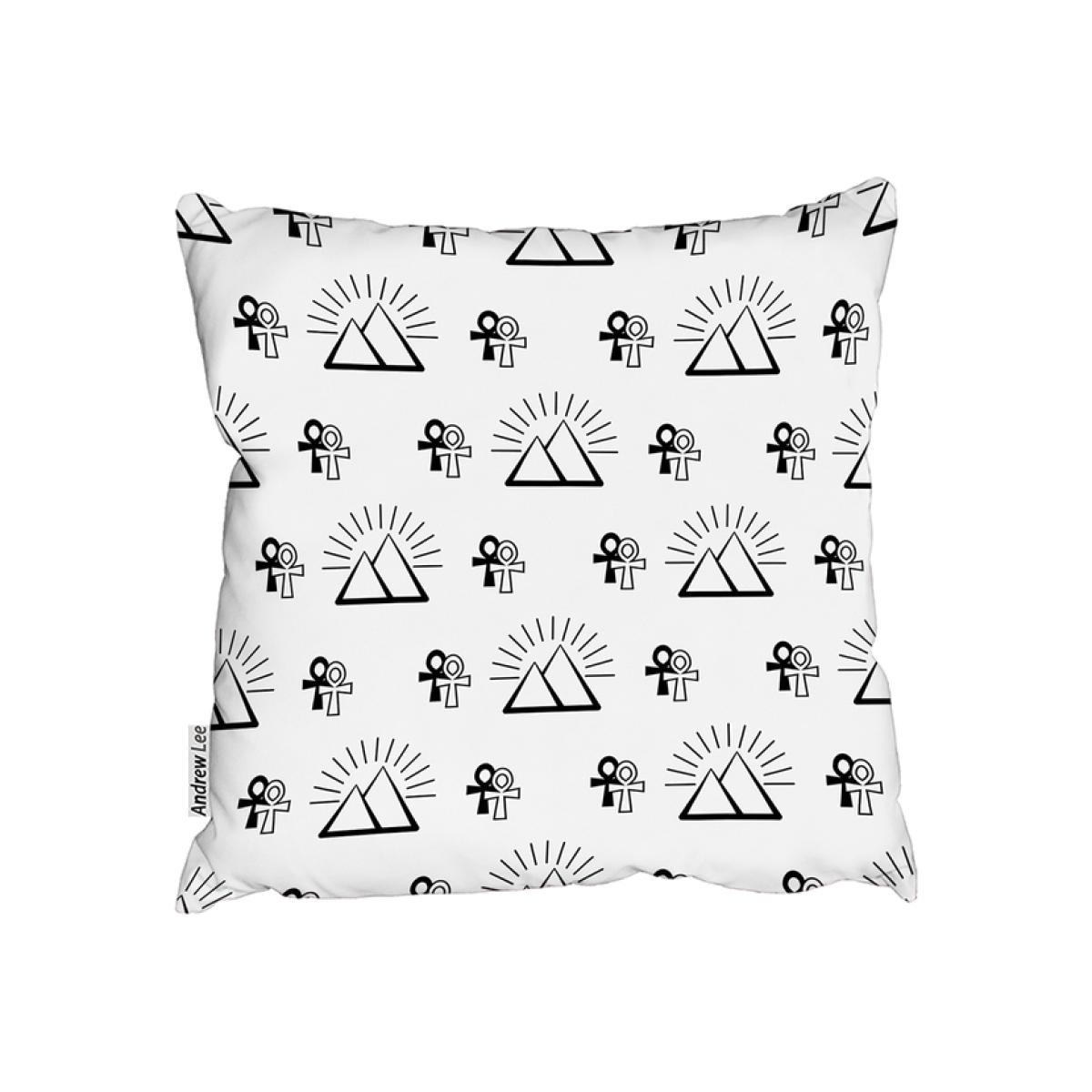Egyptian Pyramid And Ankh Cushion - White / 60cm – image 1