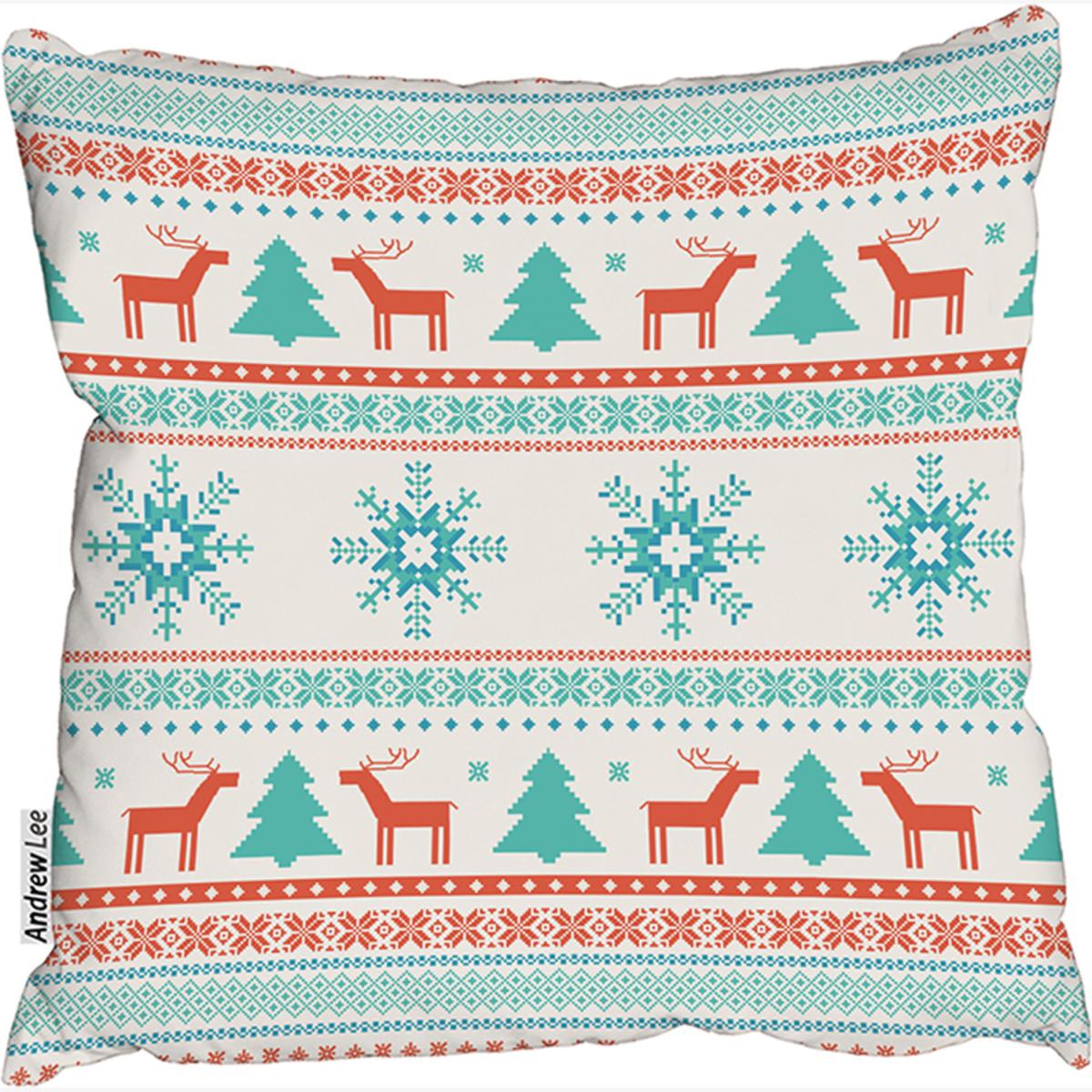 Christmas Traditional Knitted Stylish Cushion - Blue / 60cm