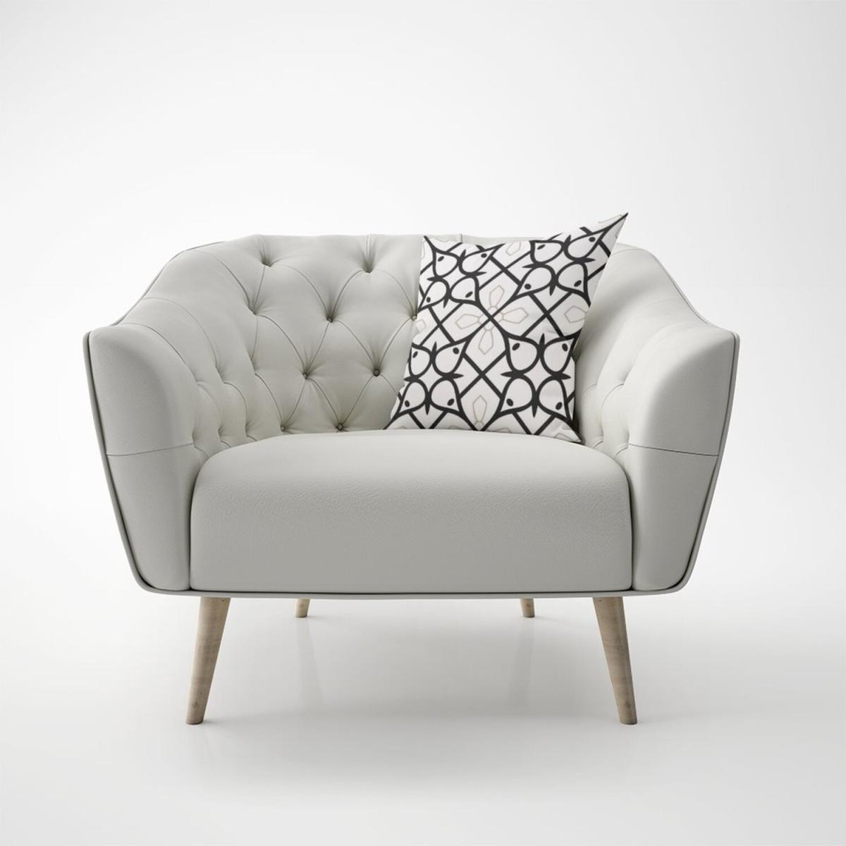 Arabic Style Pattern Cushion - Black / 60cm