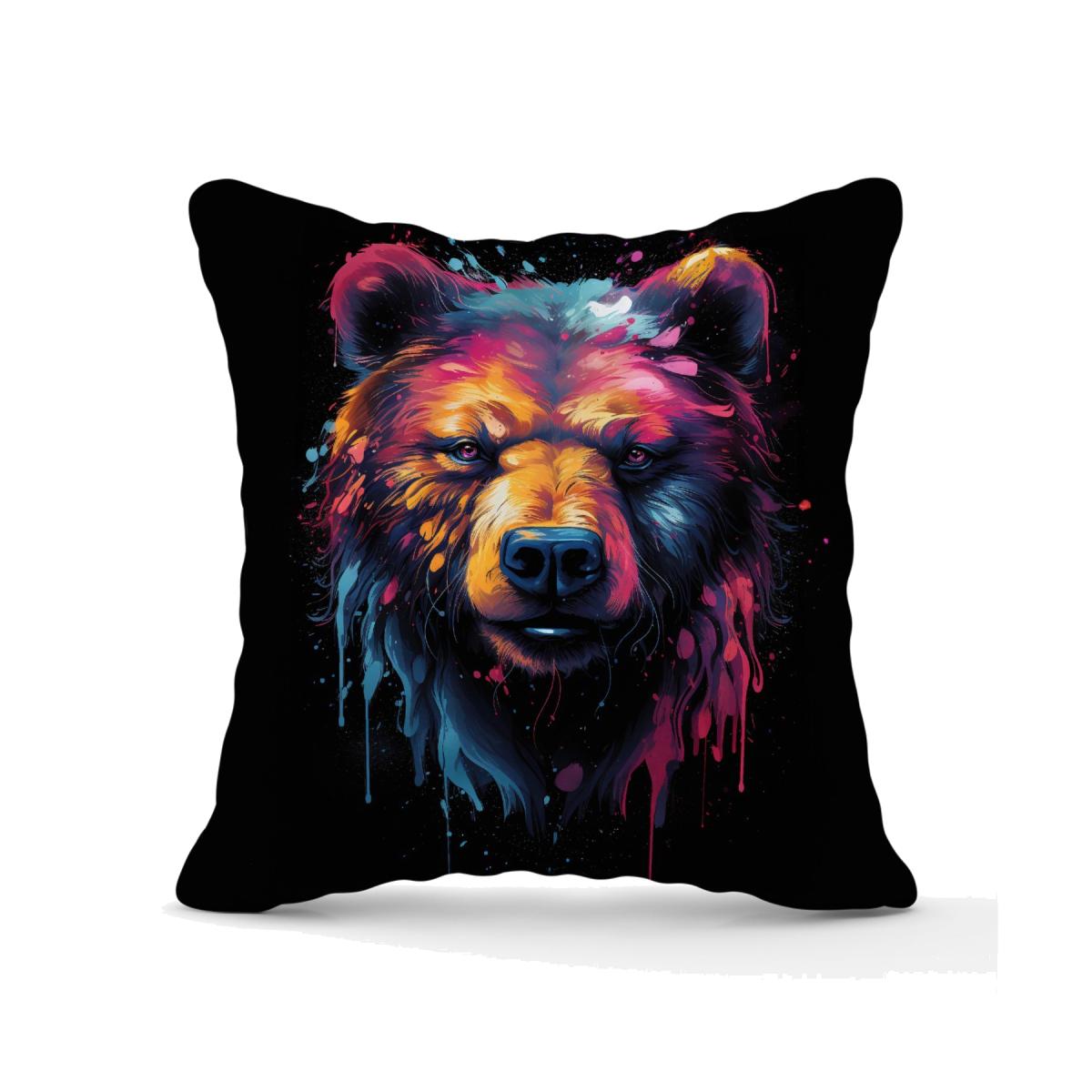 Splashart Bear Face Outdoor Cushion - Brown / 60cm