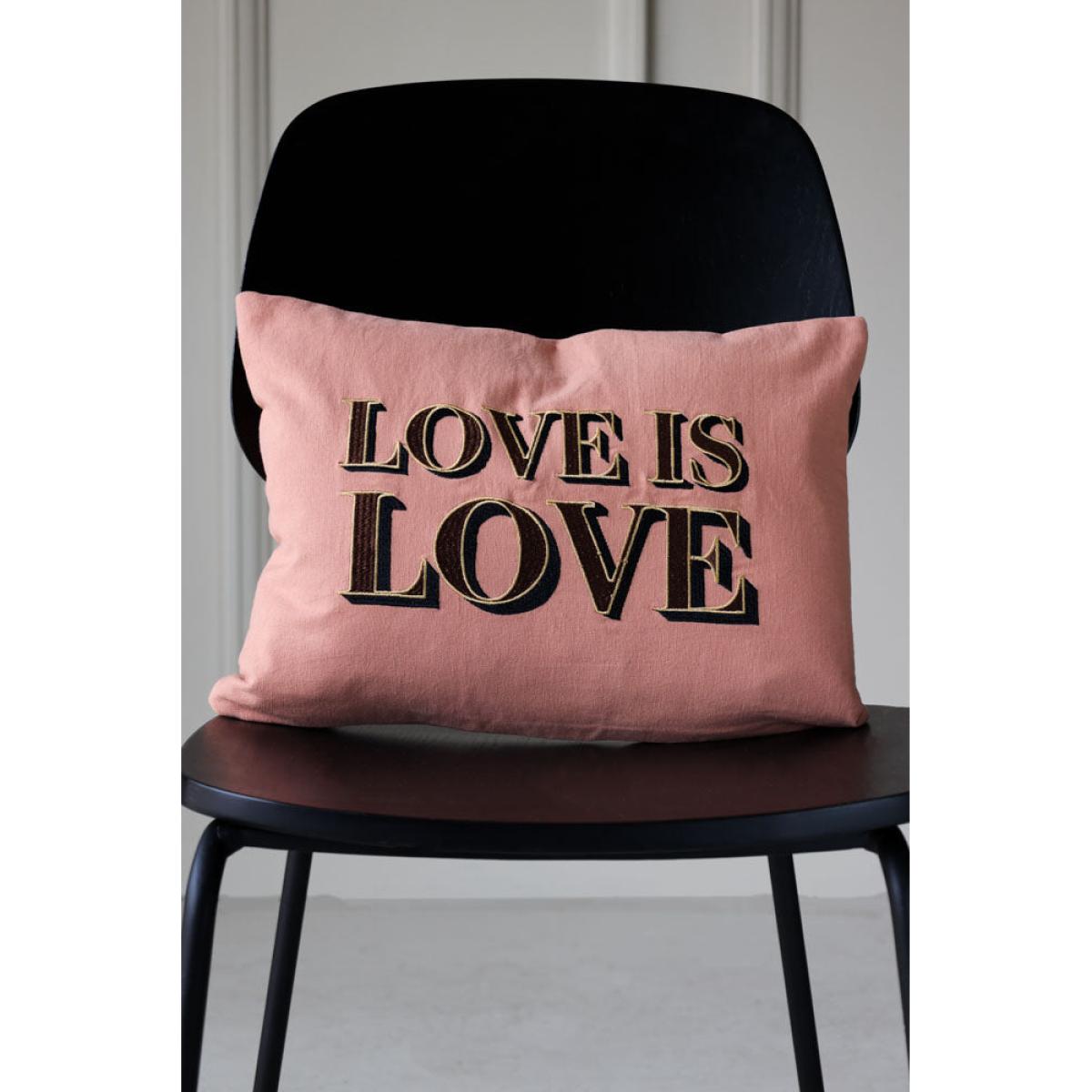 Love Is Love Embroidered Blush Pink Cushion – image 4