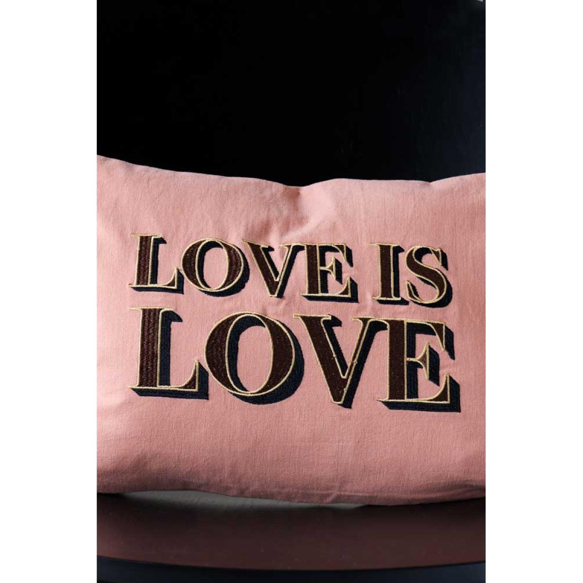 Love Is Love Embroidered Blush Pink Cushion – image 5