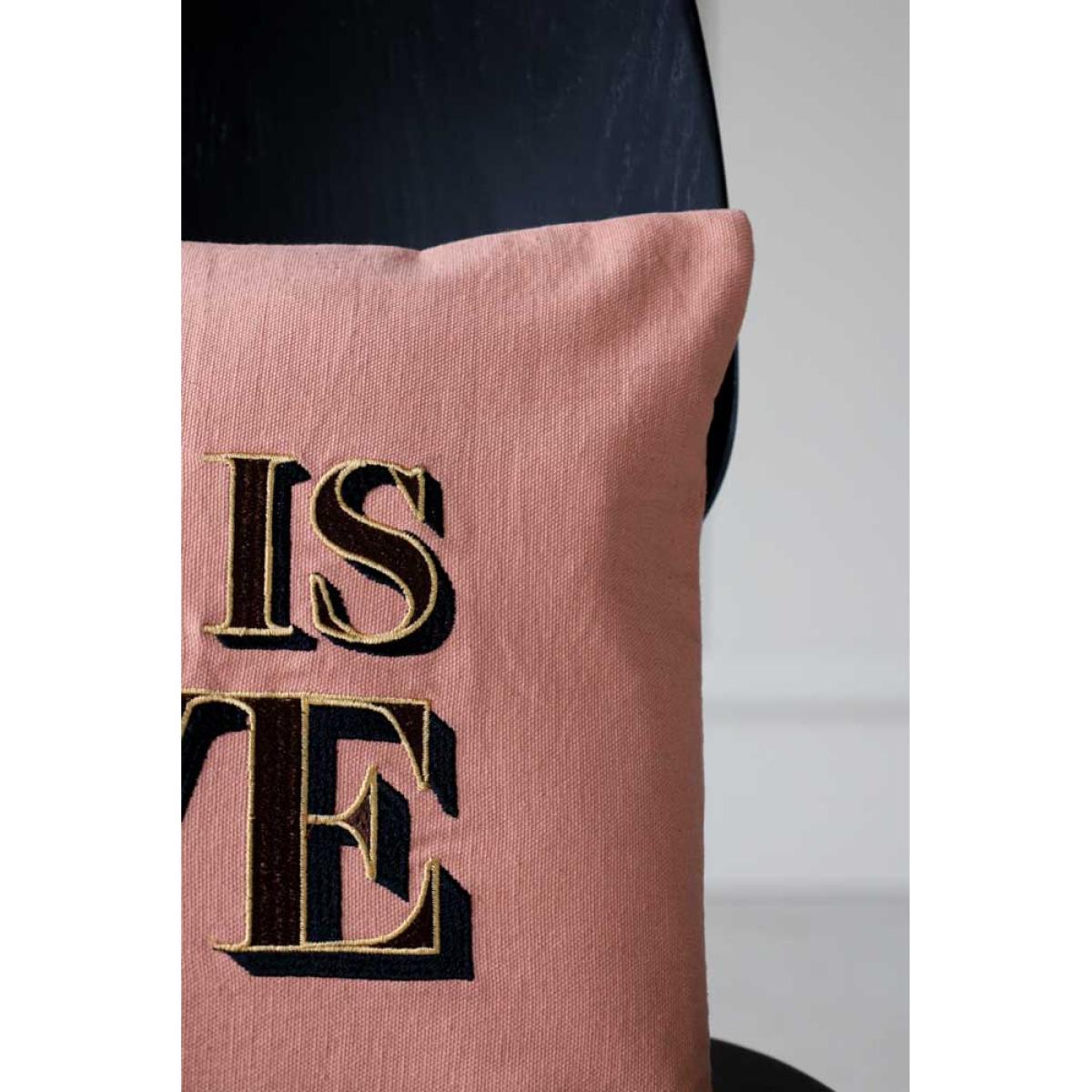 Love Is Love Embroidered Blush Pink Cushion – image 6