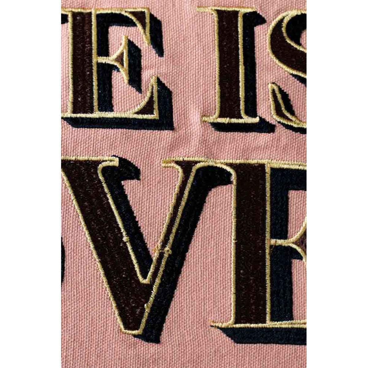Love Is Love Embroidered Blush Pink Cushion – image 7