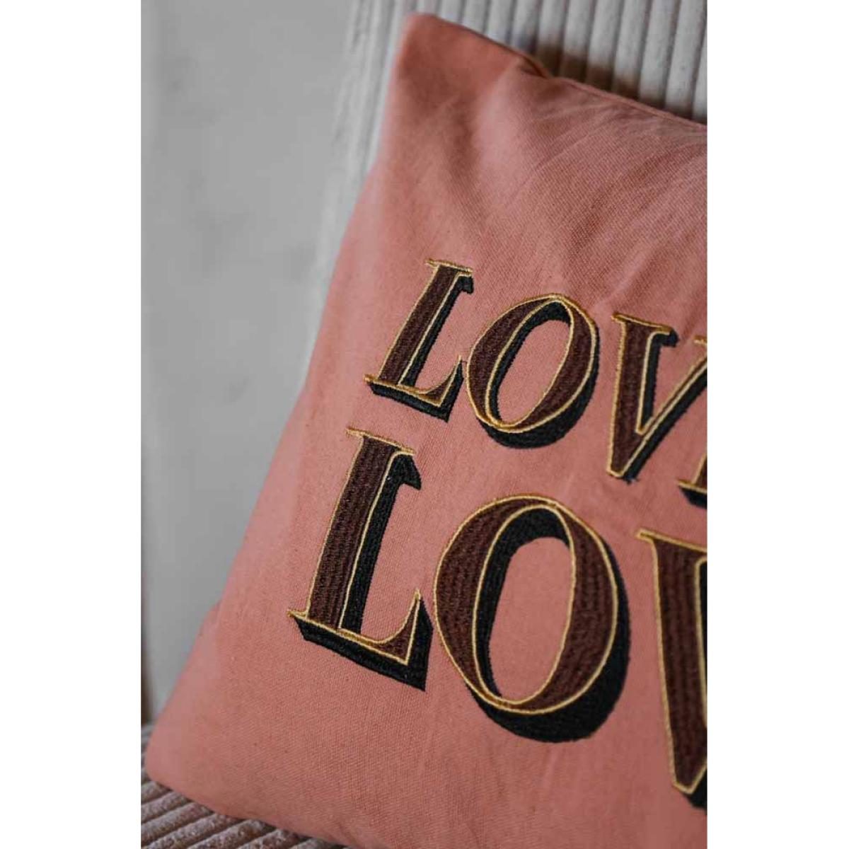 Love Is Love Embroidered Blush Pink Cushion – image 8