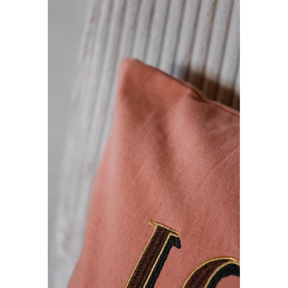 Love Is Love Embroidered Blush Pink Cushion – image 9