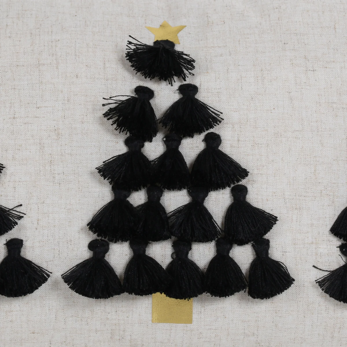 Christmas Trees Tassel Cushion - Natural – image 2