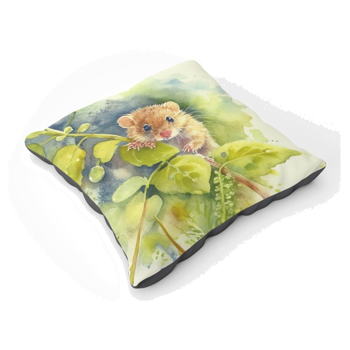 Dormouse Watercolour Floor Cushion - Neutral