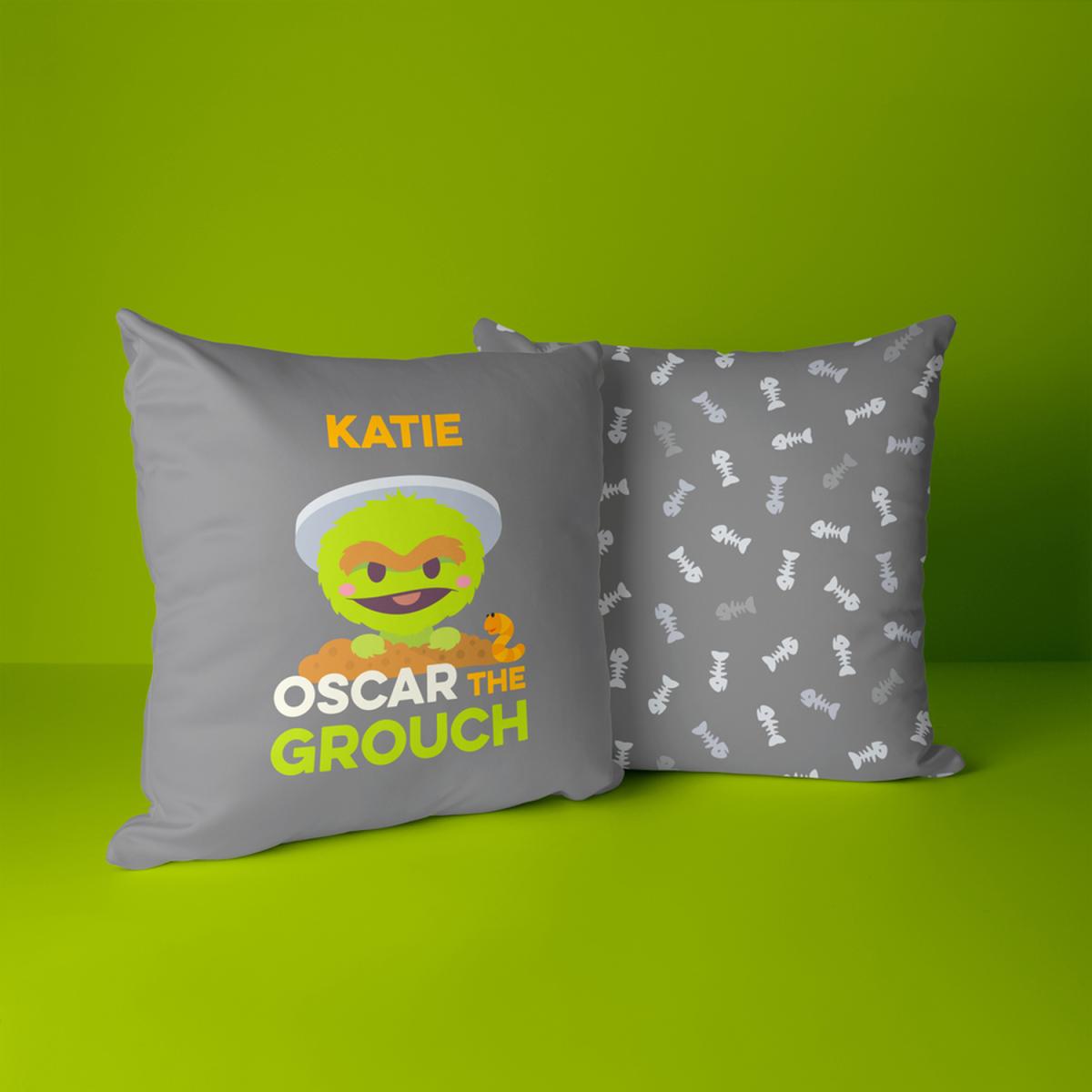 Oscar The Grouch Personalised Cushion – image 2
