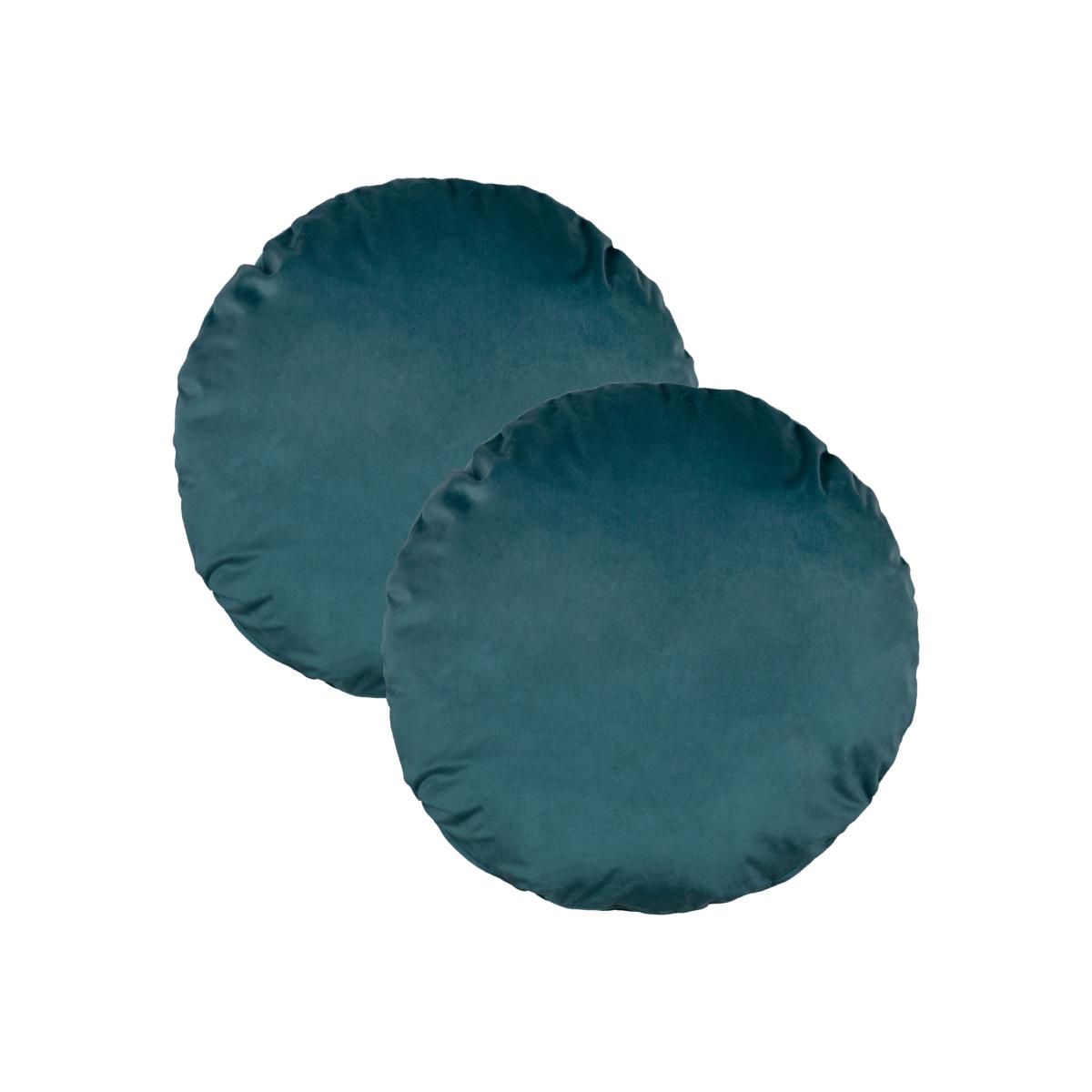 Round Plush Velvet Cushion 45cm, 2 Pack - Green