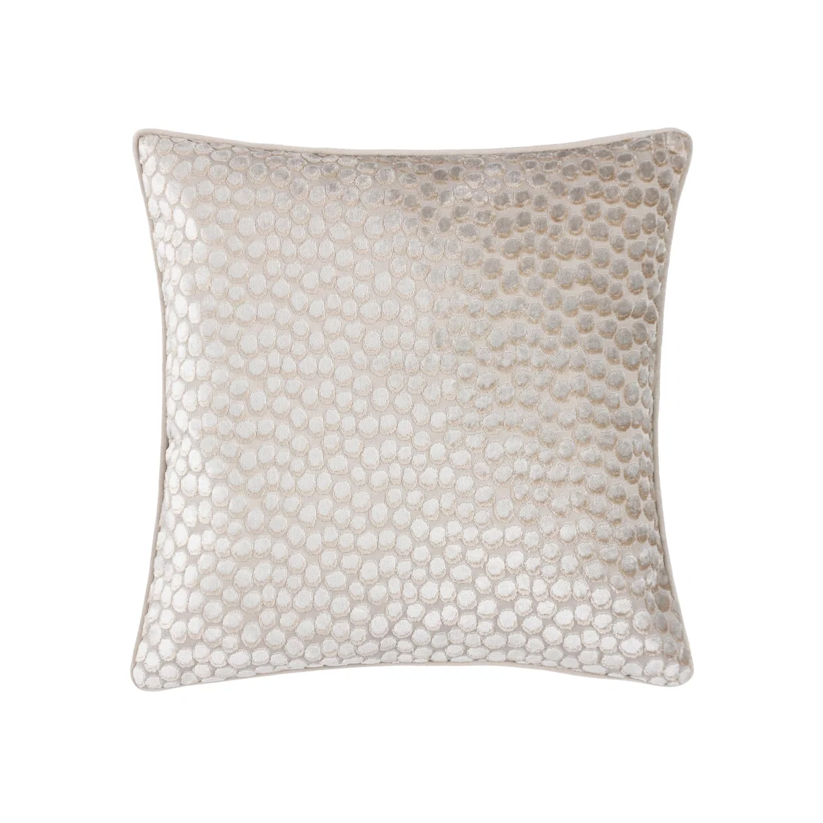 Lanzo Cut Velvet Piped Cushion - Moonbeam / Polyester