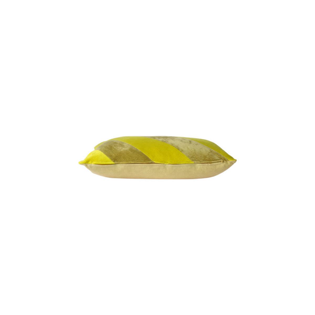 HKliving Yellow & Green Stripe Velvet Cushion – image 2