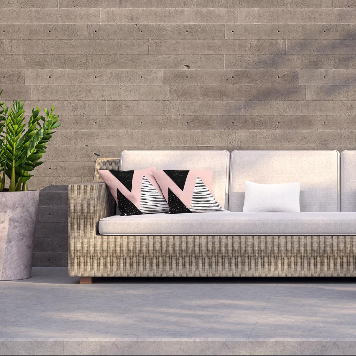 Geometric Triangles Outdoor Cushion - Pink / 45cm – image 2