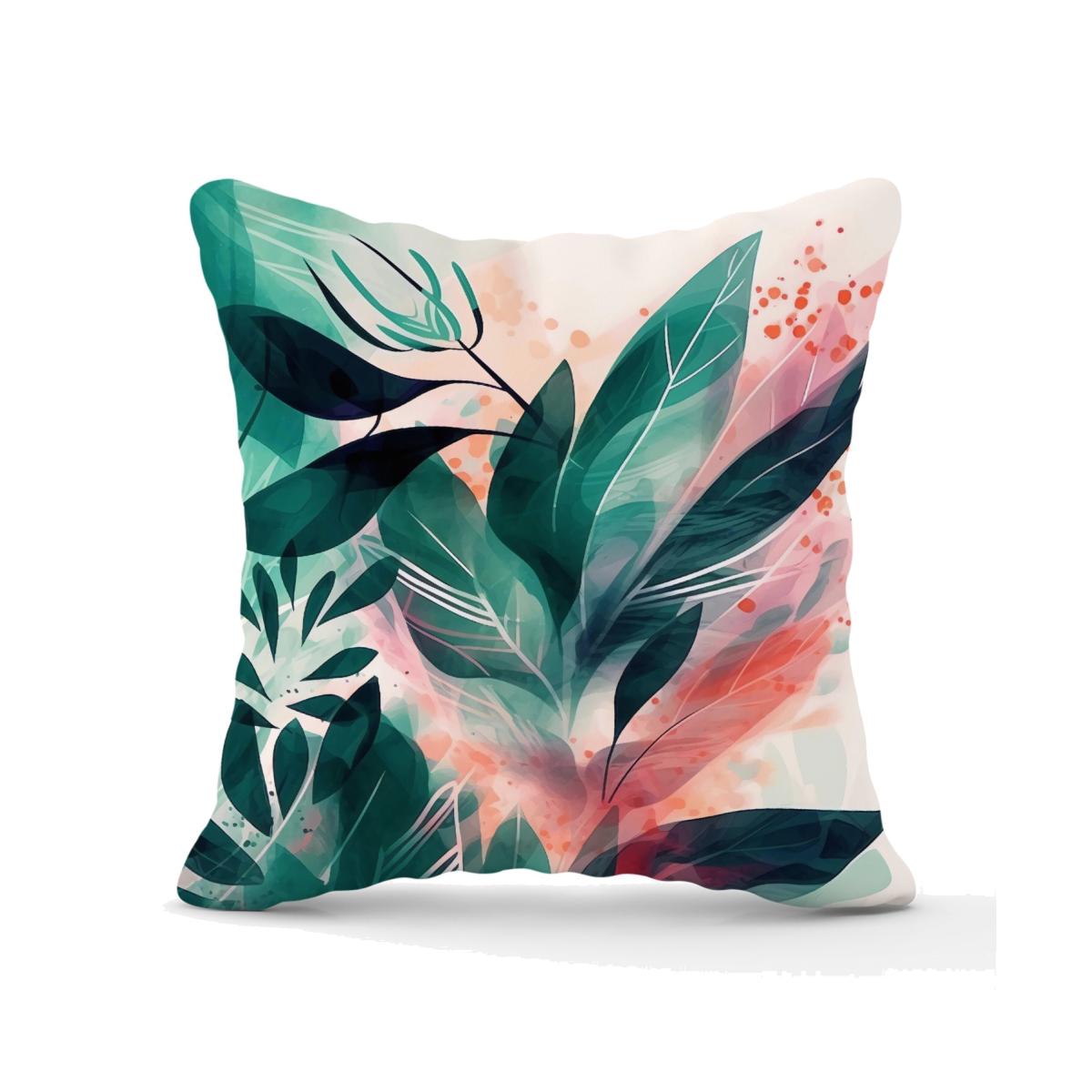 Green Feather leaves Tropical Outdoor Cushion - Green / 45cm