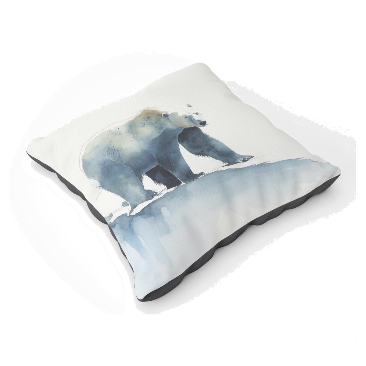 Polar Bear Watercolour Floor Cushion - Neutral