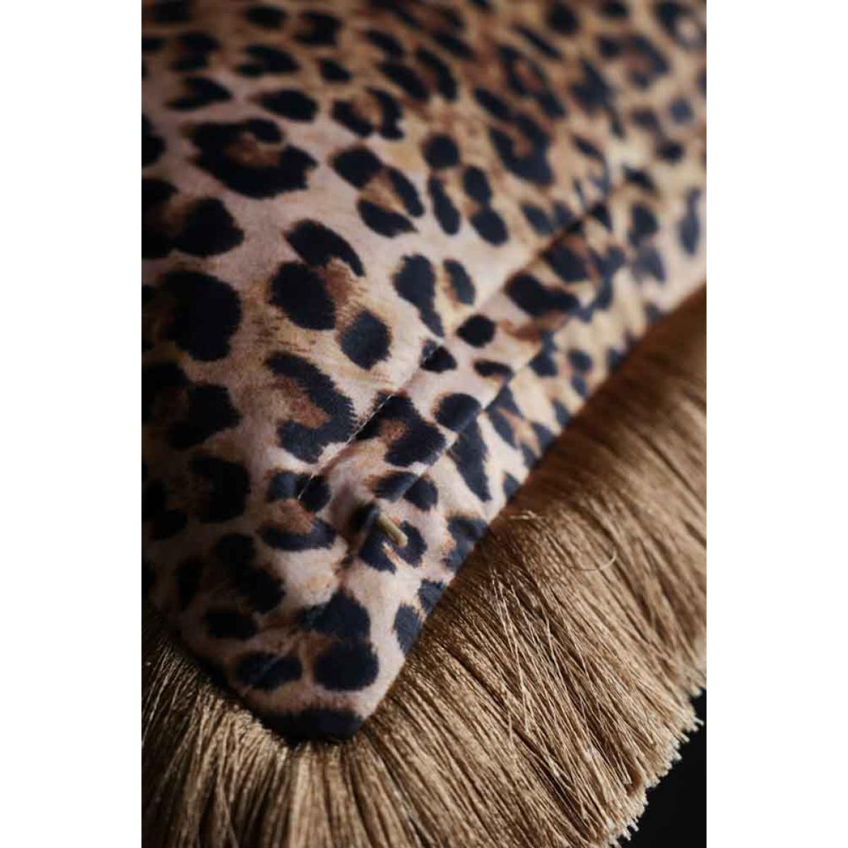 Leopard Love Velvet Fringe Feather Filled Cushion – image 6
