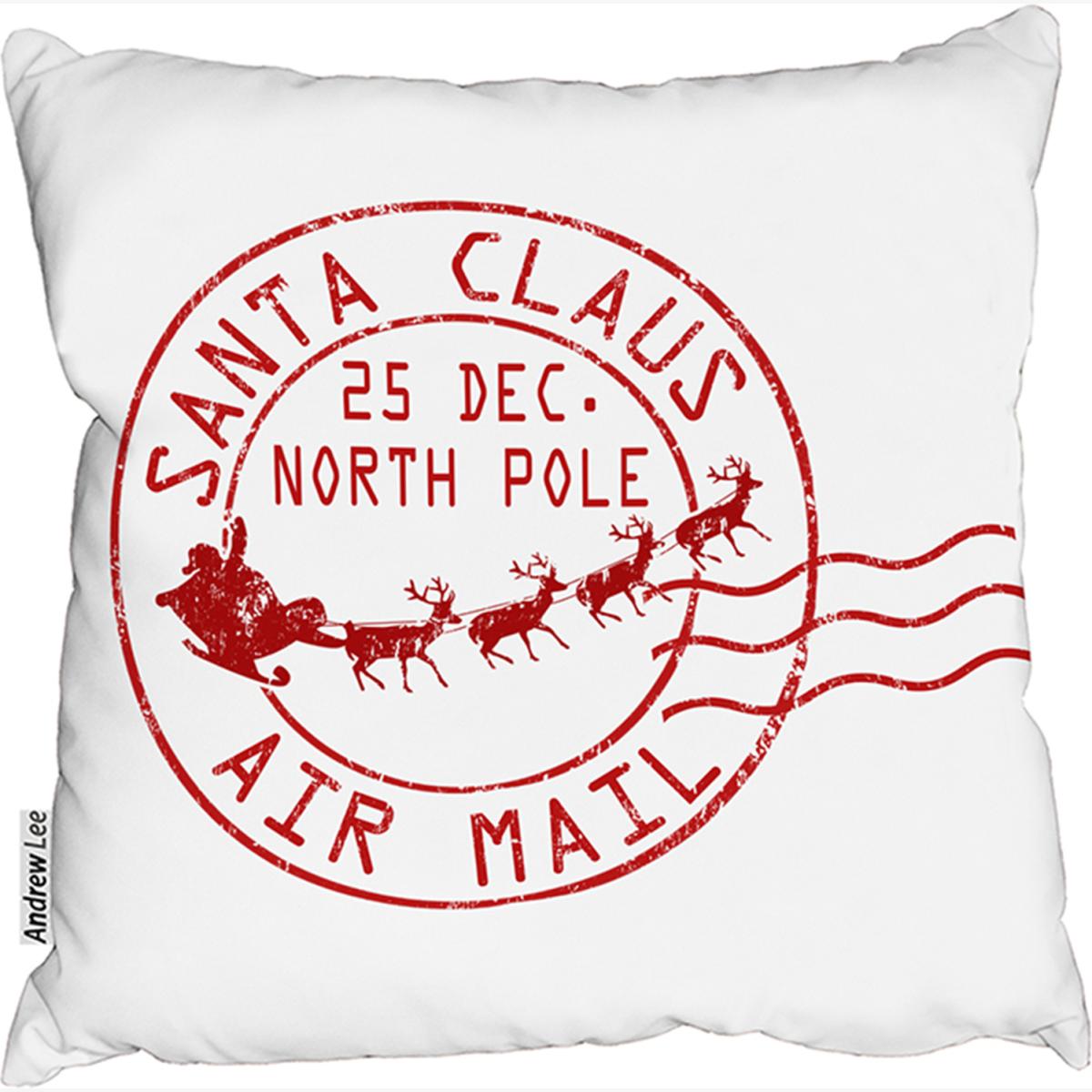 Santa Claus Air Mail Stylish Cushion - Red / 60cm