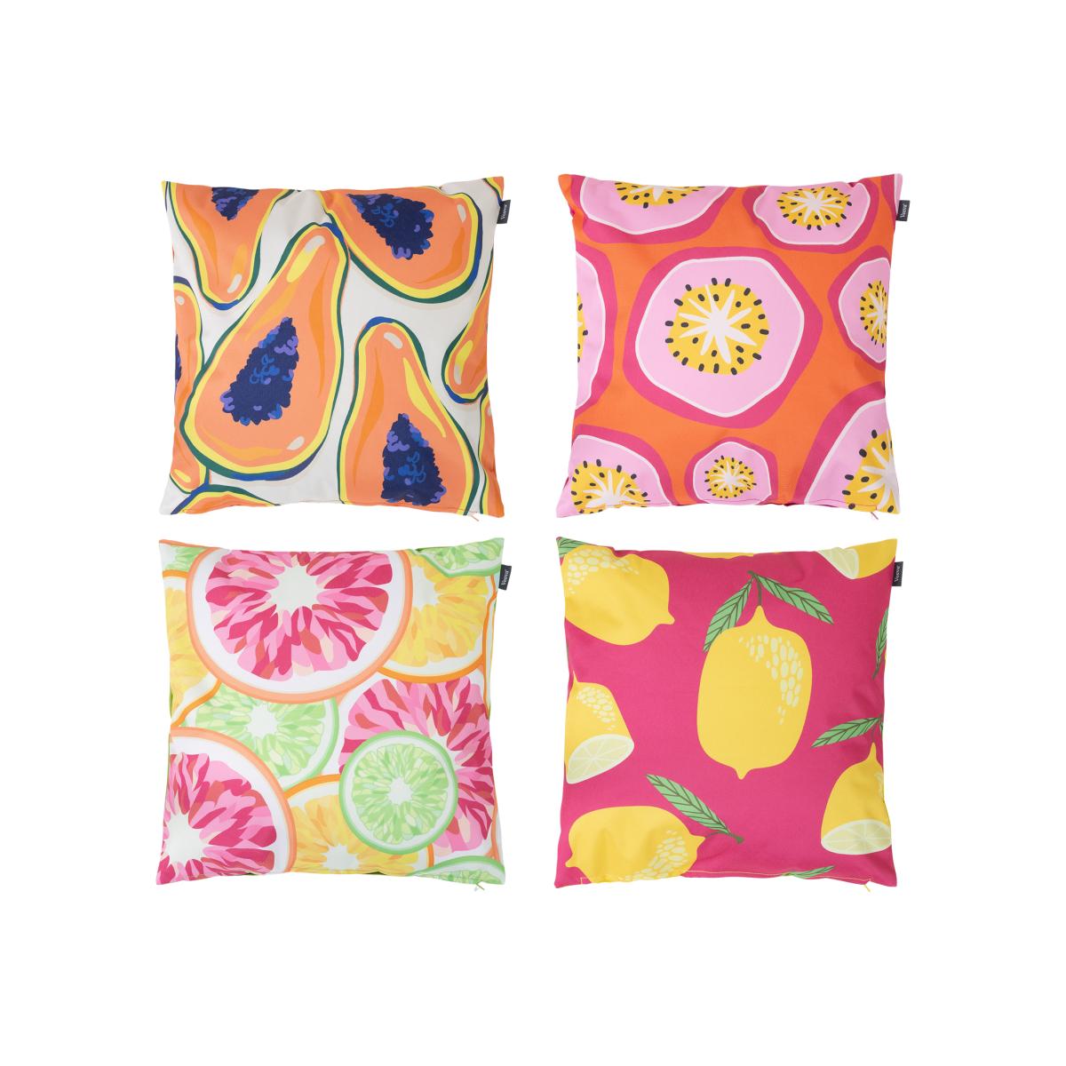 Veeva Fruity Prints Outdoor Cushion - First Collection (Set of 4) - Yellow – image 1