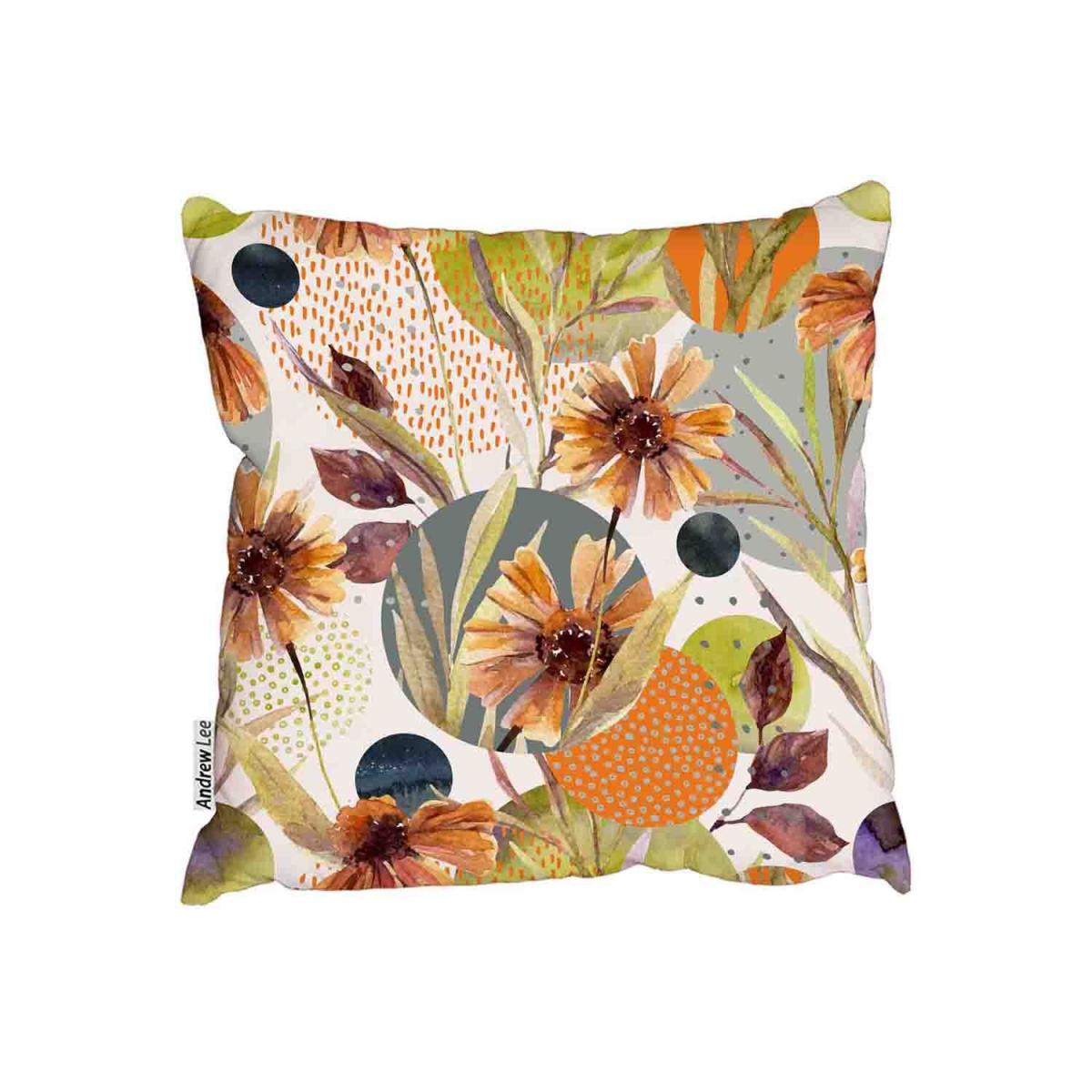 Autumn Flowers And Leaves Cushion - Orange / 45cm – image 2