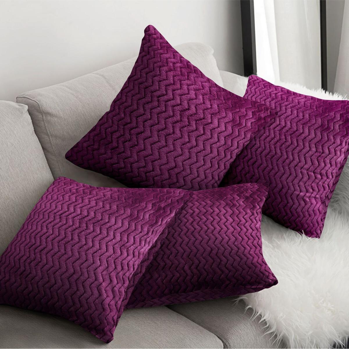 Snug Soft Chevron Patterned Mink Cushion Small - Red – image 11