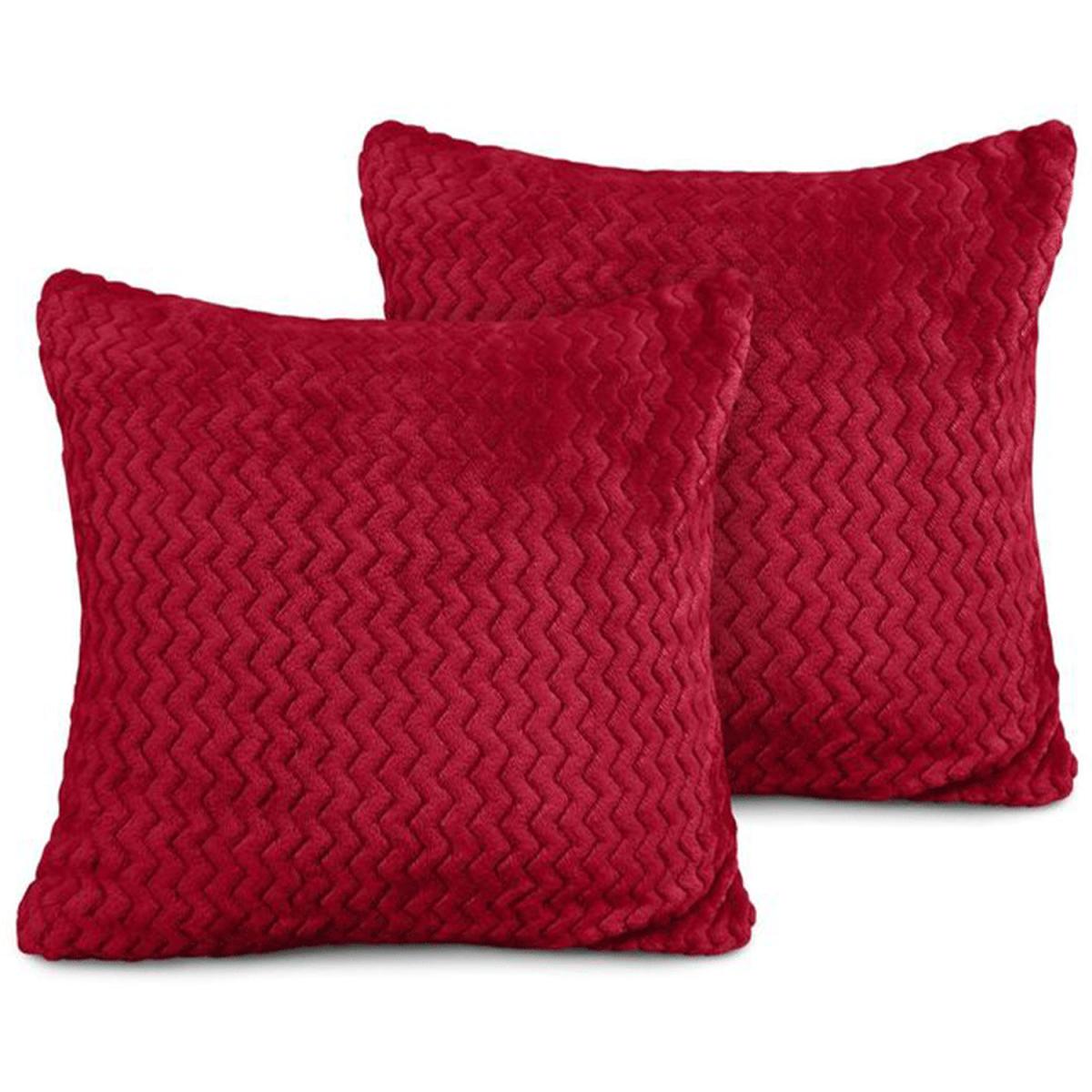 Snug Soft Chevron Patterned Mink Cushion Small - Red – image 3