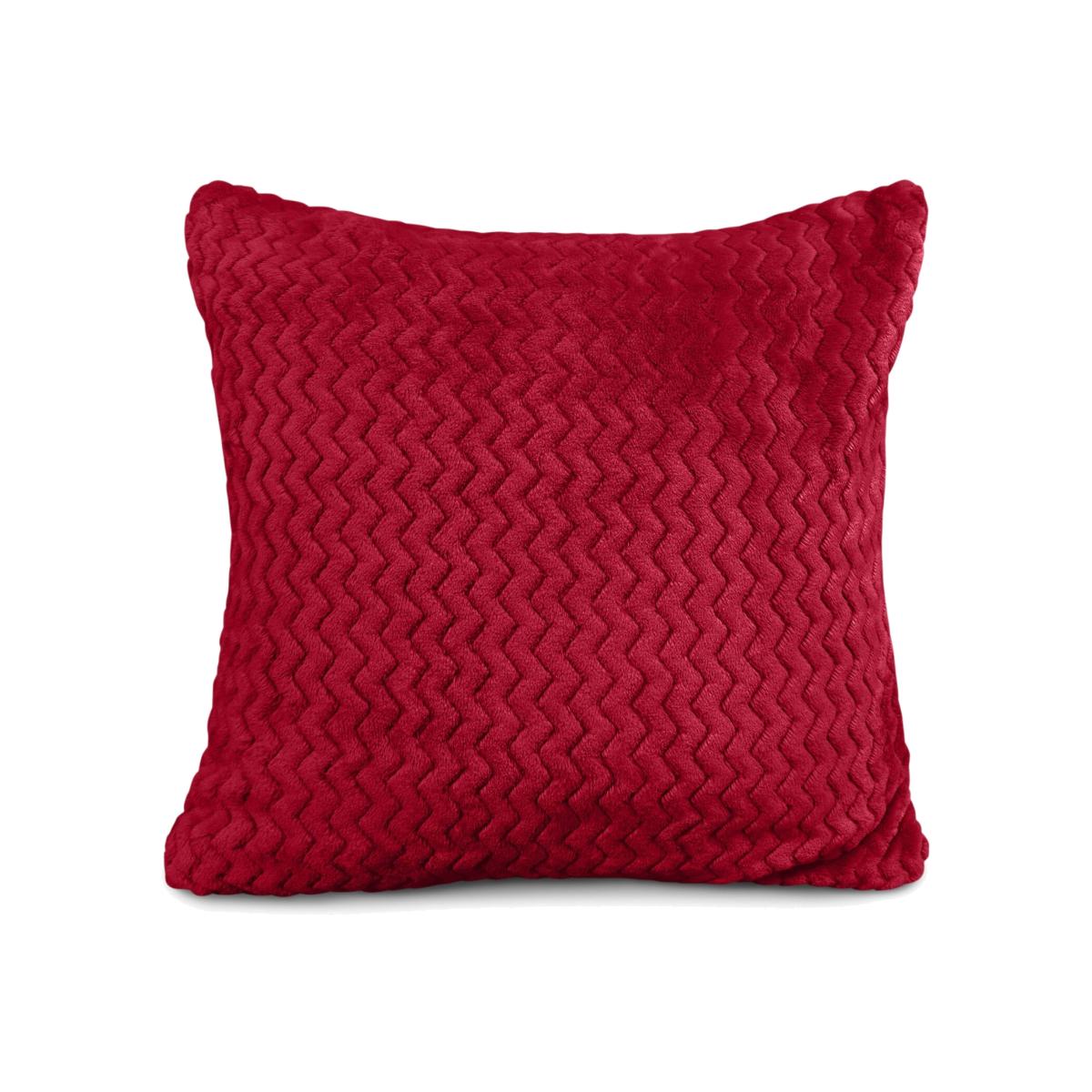 Snug Soft Chevron Patterned Mink Cushion Small - Red – image 1