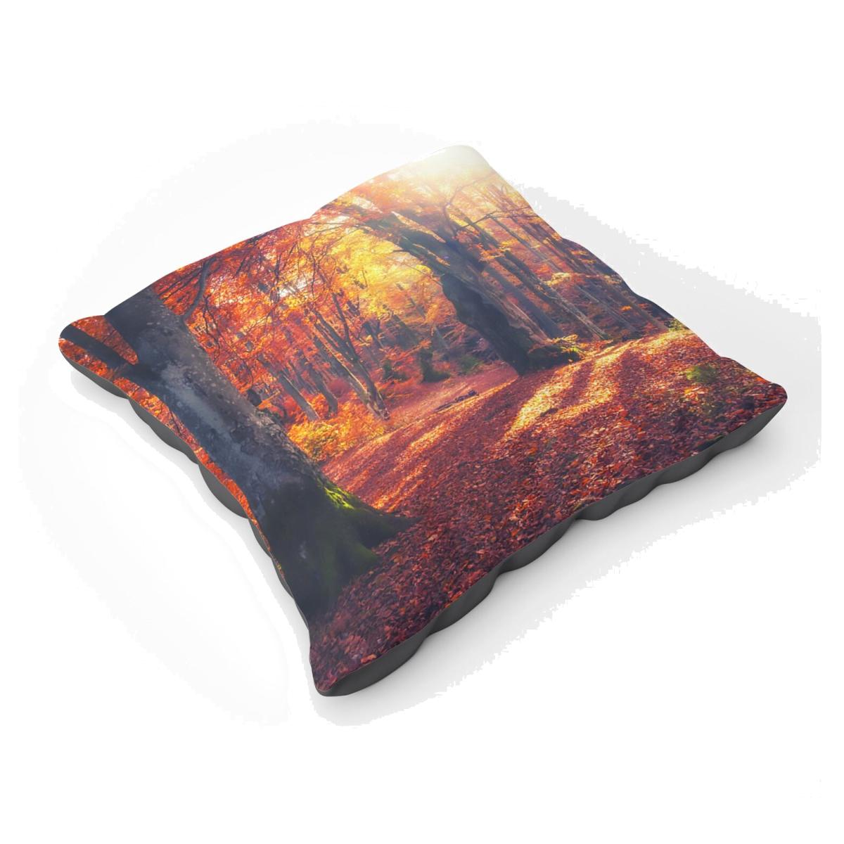 Autumn Forest Floor Cushion - Brown