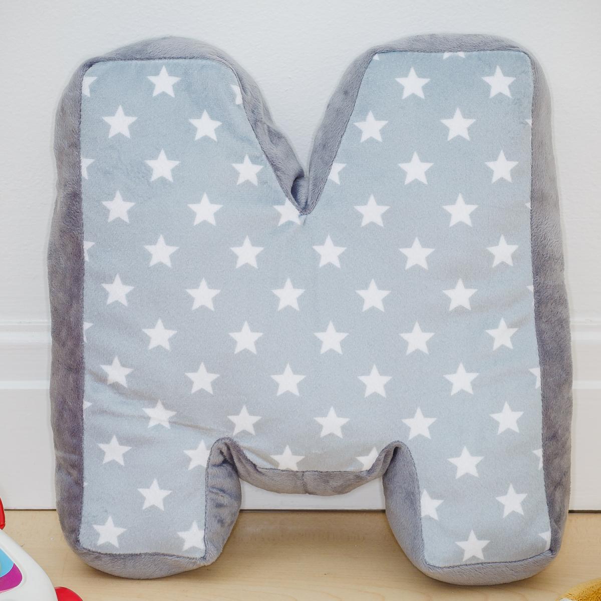 Letter Cushion M - Grey/White – image 2
