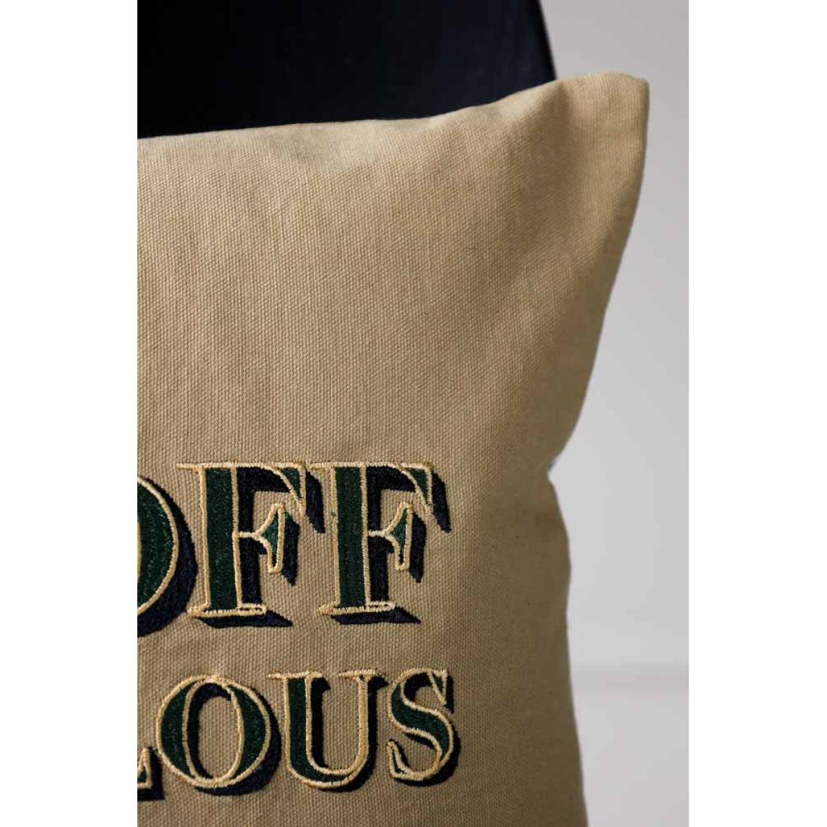 Fuck Off I'm Fabulous Embroidered Caramel Cushion – image 7