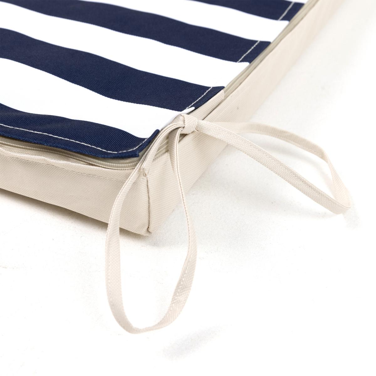 Veeva Deck Stripe Small Bench Pad (Set of 4) - Navy Blue – image 3