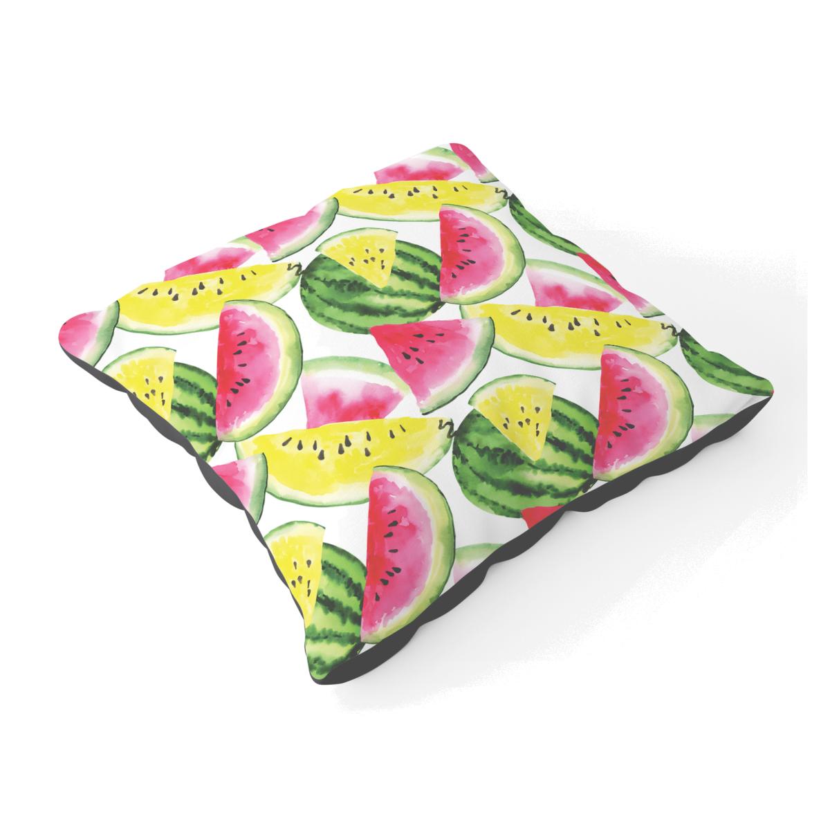 Colourful Melon Pattern Floor Cushion - Yellow
