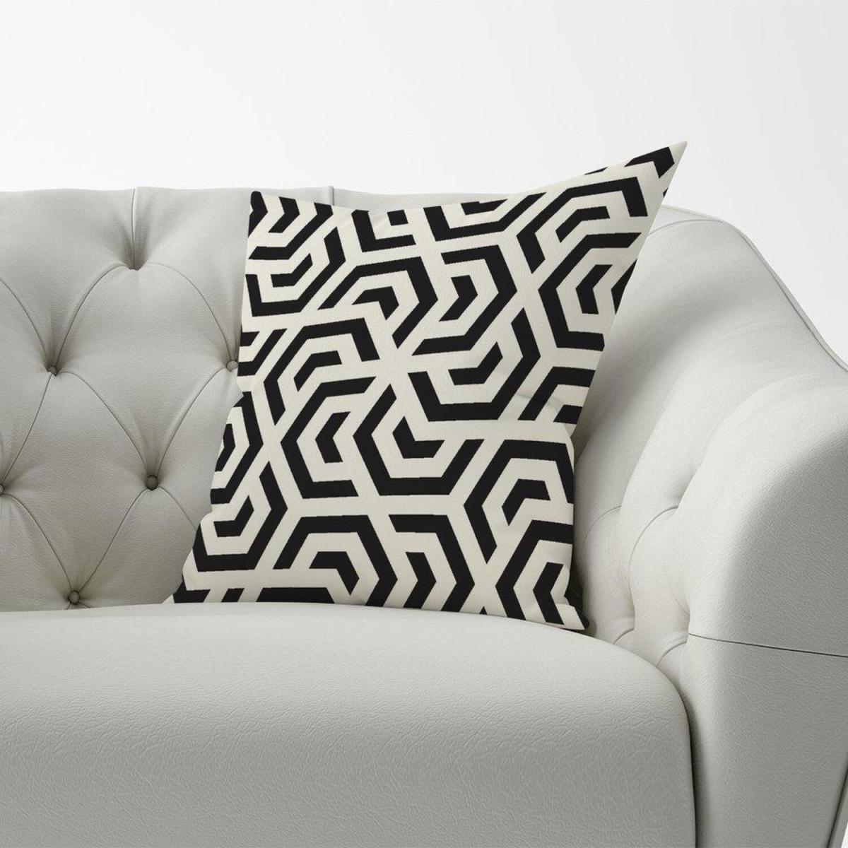 Hexagonal Geometric Pattern Cushion - Grey / 45cm – image 1
