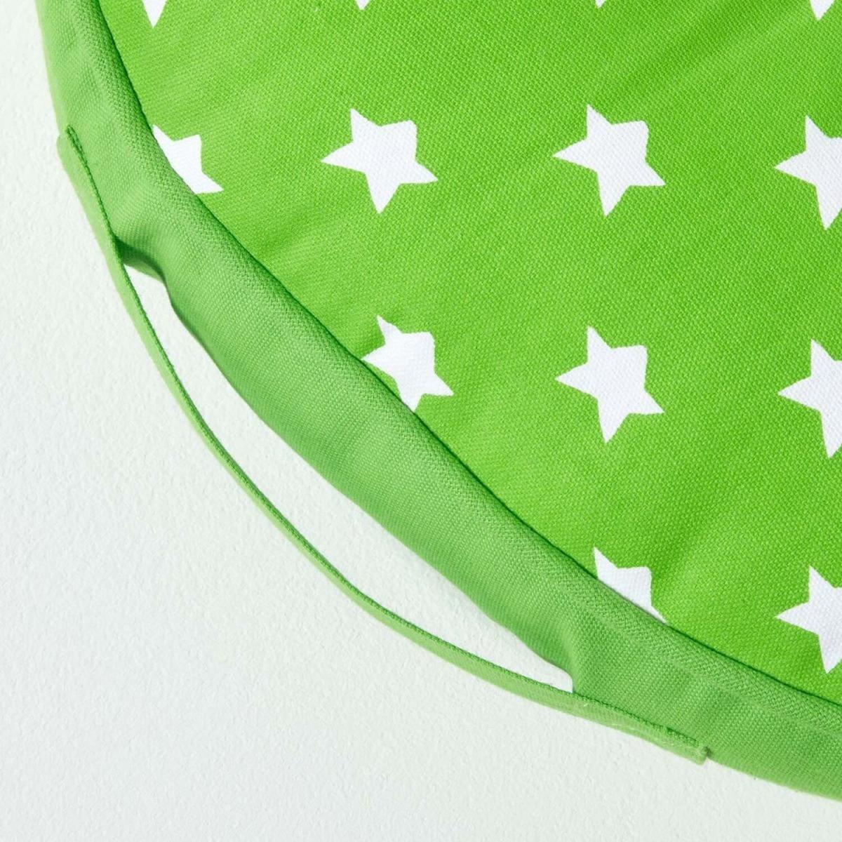 Homescapes Green Stars Childrens Round Floor Cushion - Green – image 3