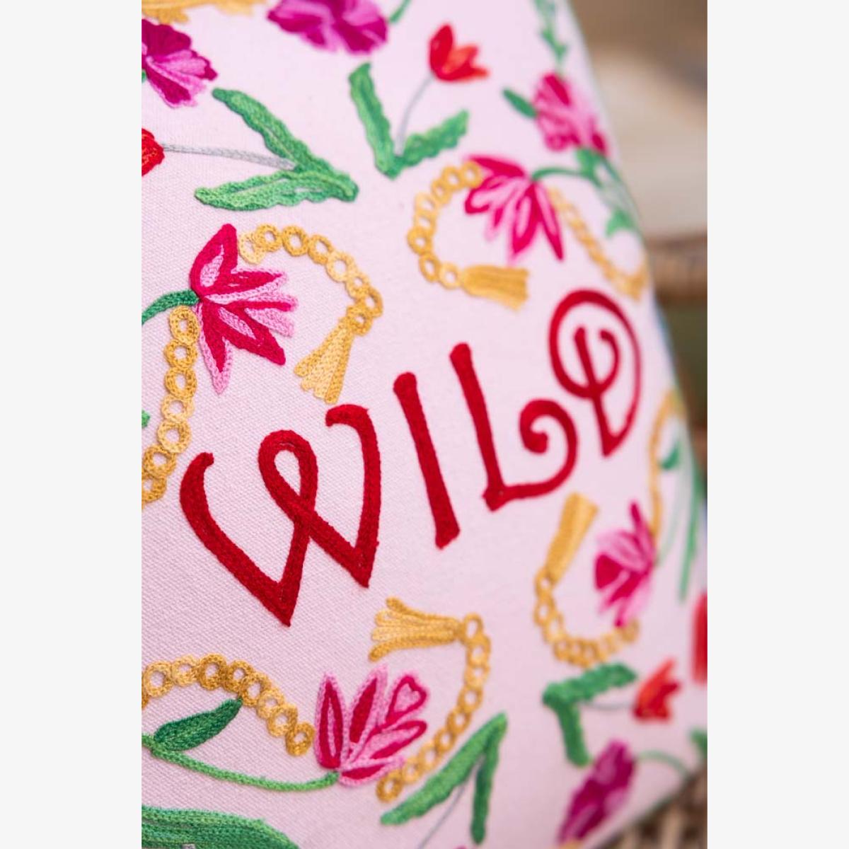 Wild Embroidered Cushion – image 1