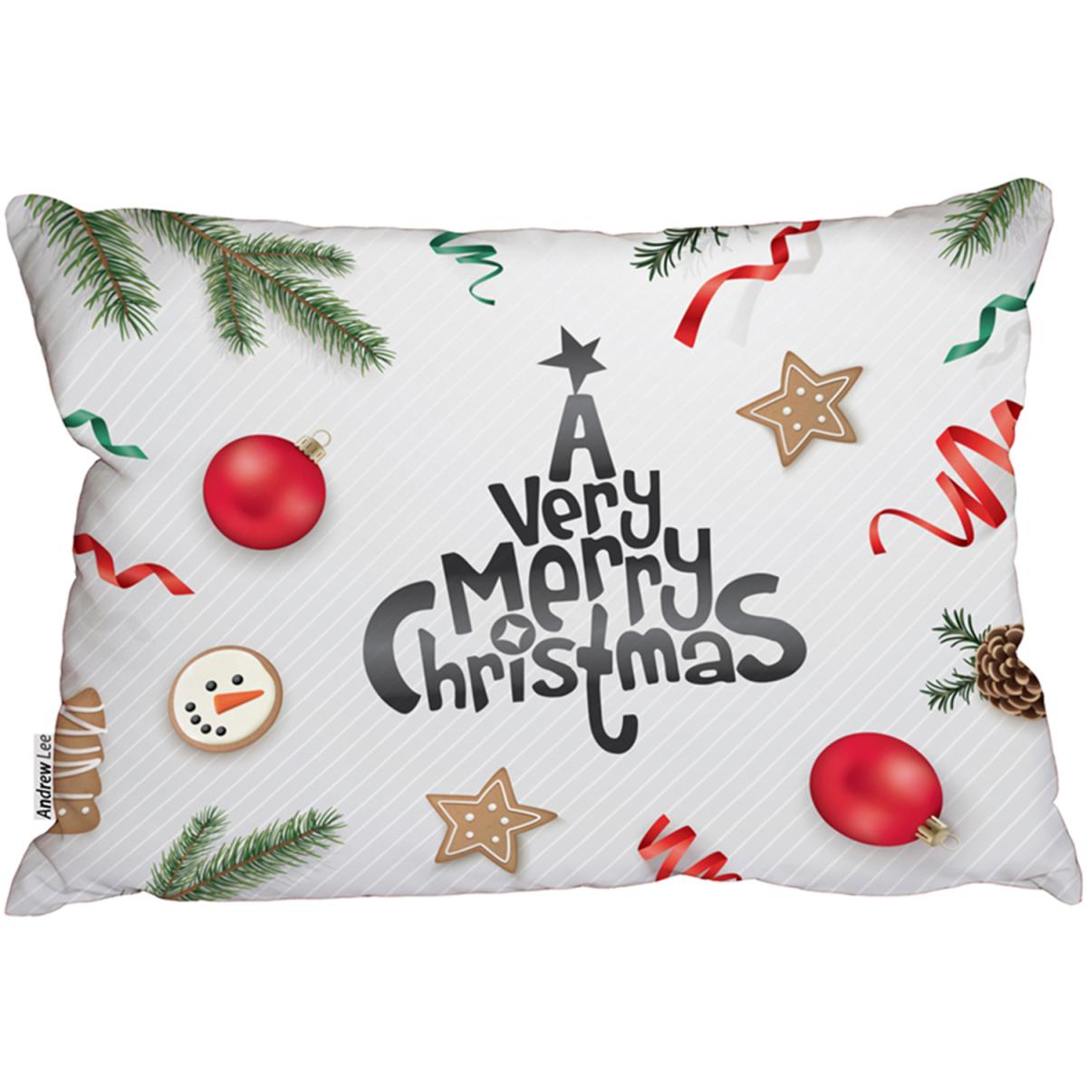 Christmas Greeting Design Outdoor Comfy Cushion - Brown – image 2