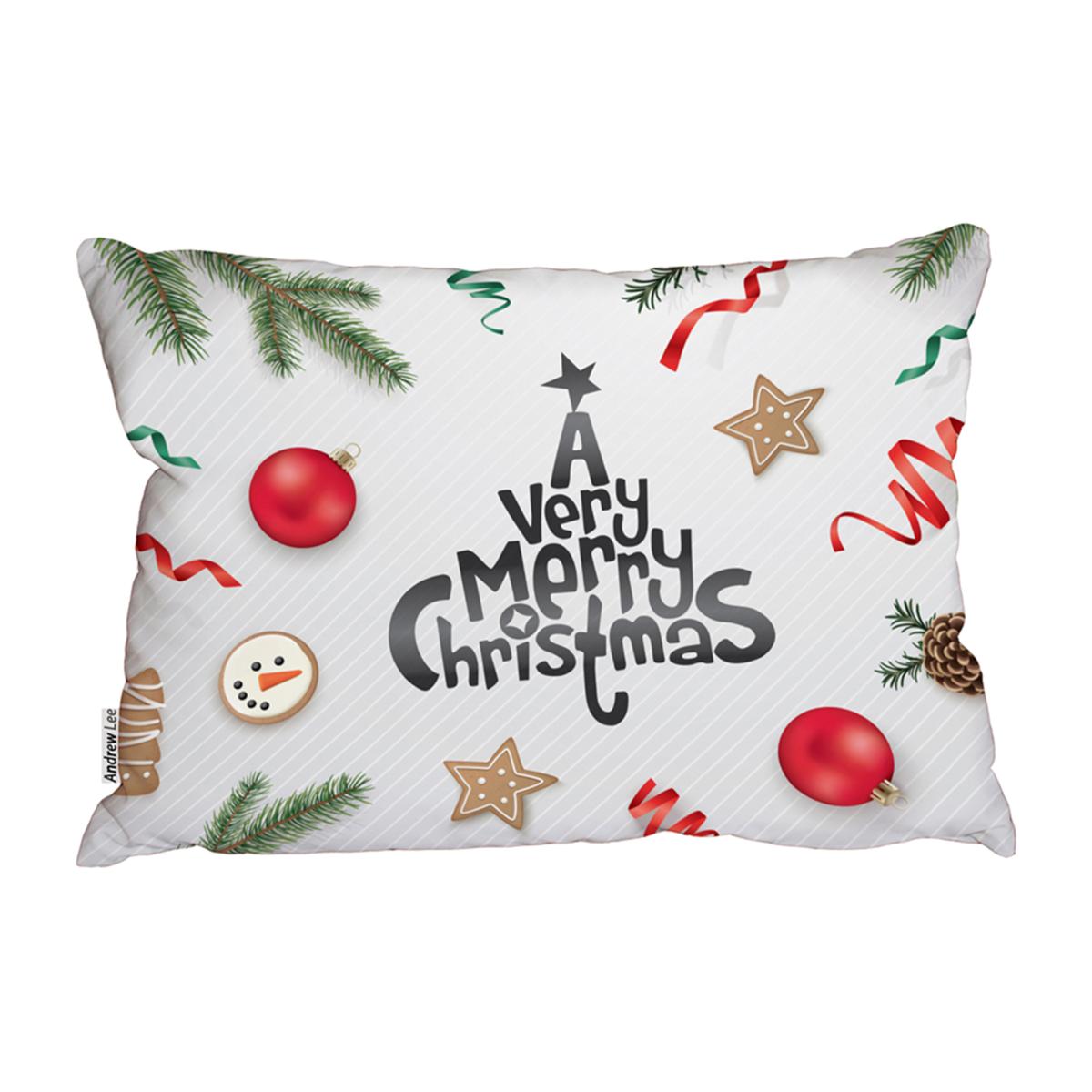 Christmas Greeting Design Outdoor Comfy Cushion - Brown – image 1