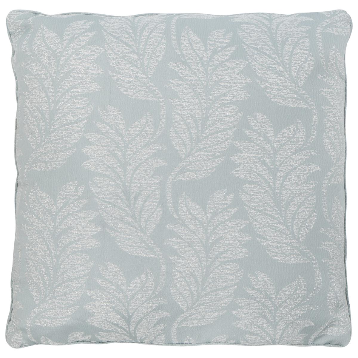 Metallic Jacquard Leaf Cushion - Duck Egg – image 3