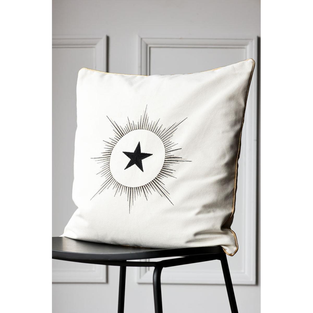 White Star Embroidered Cushion – image 2