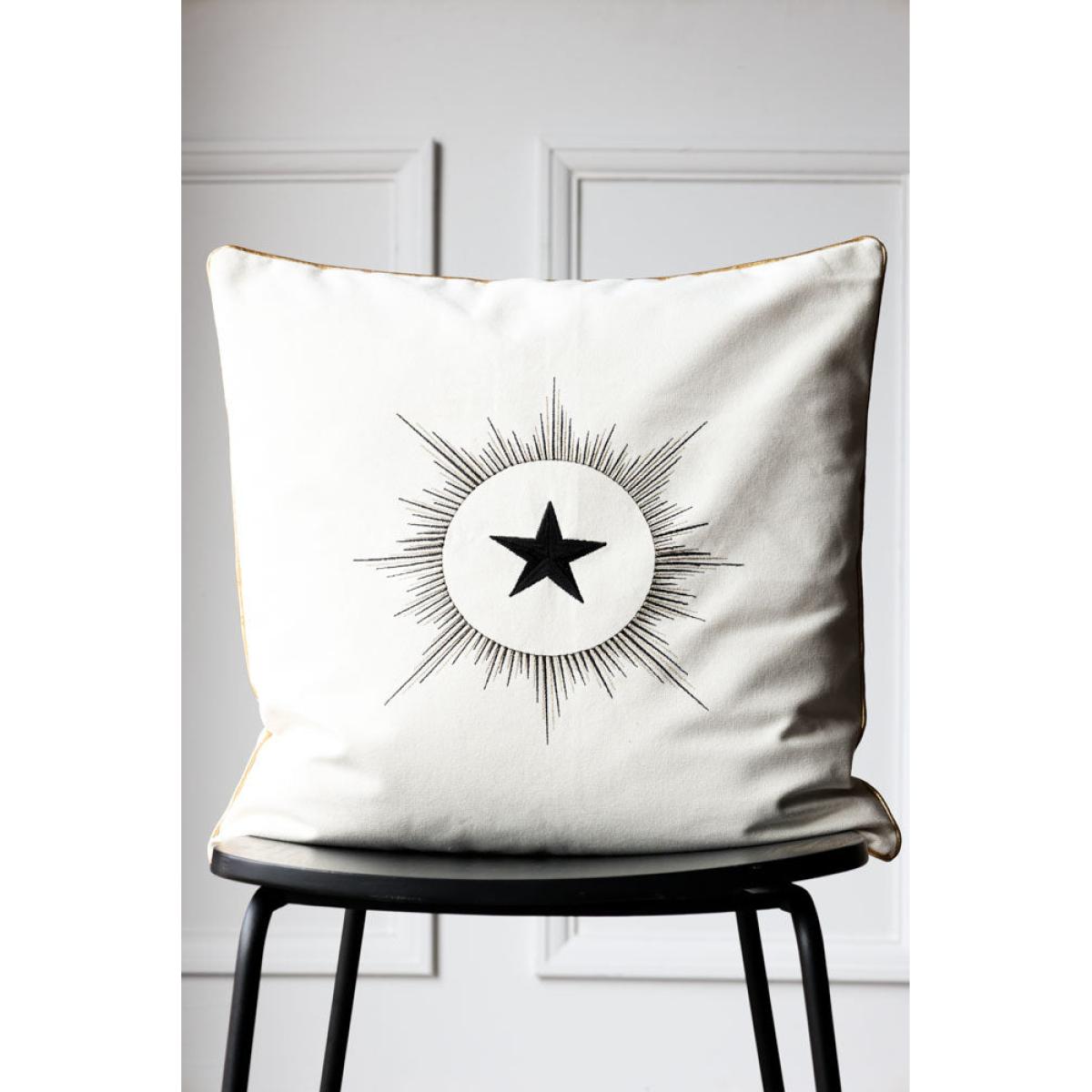 White Star Embroidered Cushion – image 4