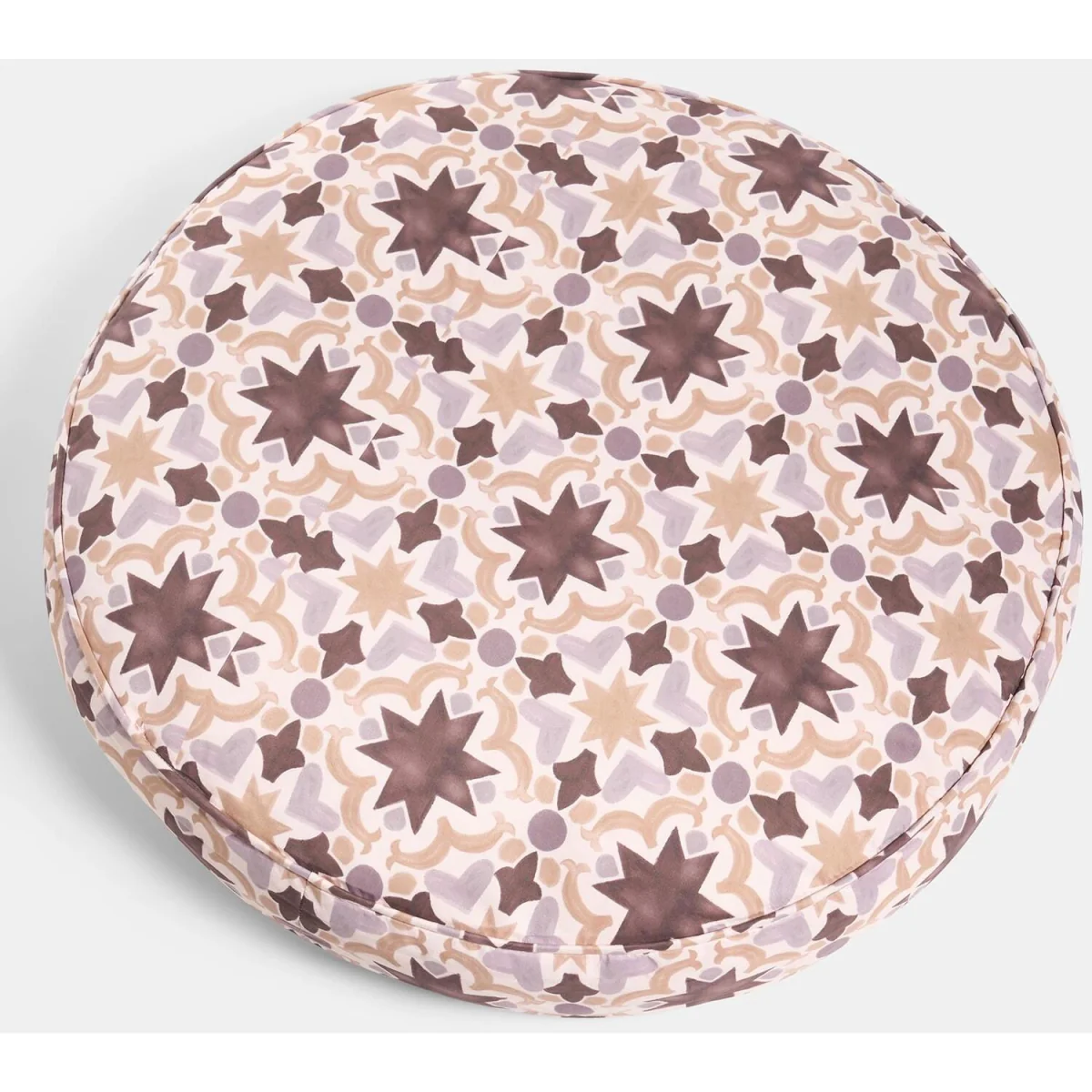 Indoor/Outdoor Round Bows Print Filled Cushion - Natural / 61cm – image 3