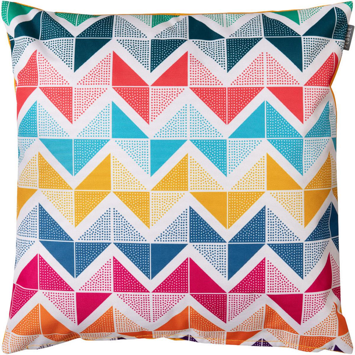 Chevron Geometric Print Outdoor Cushion - Multicolour/Ochre Yellow – image 2