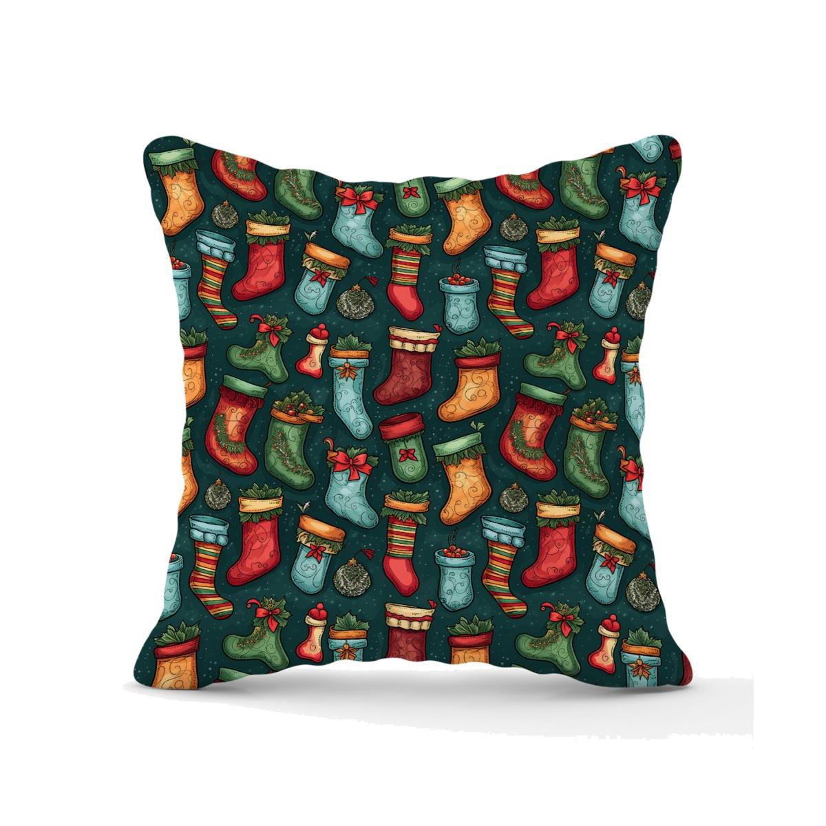 Christmas Stockings Outdoor Cushion - Green / 45cm