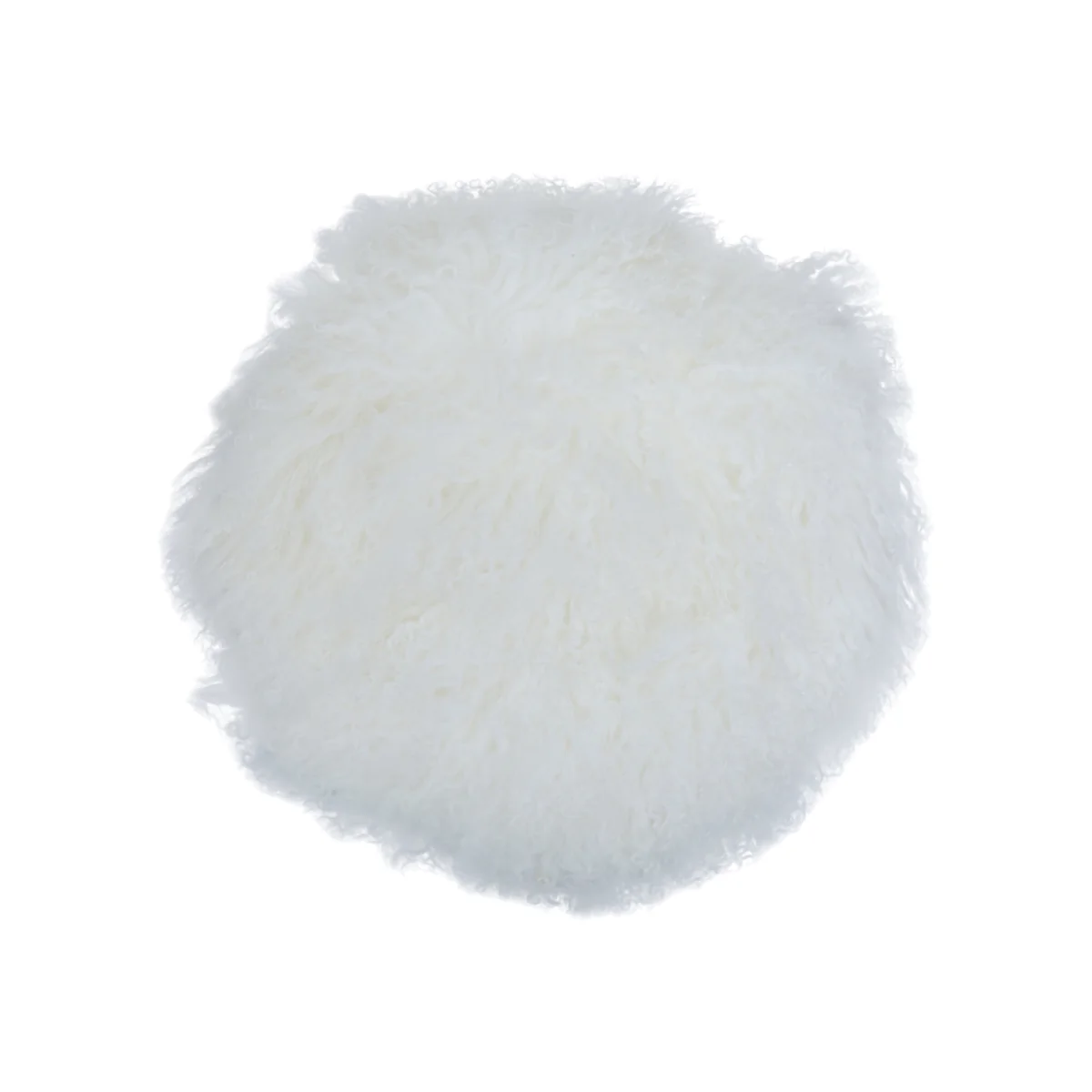 Bosie Real Mongolian Fur White Round Cushion - White – image 1