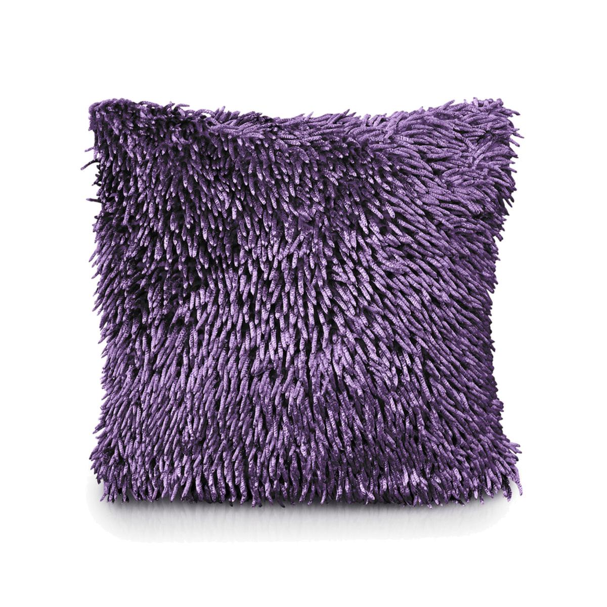 Shaggy Chenille Cushion - Plum