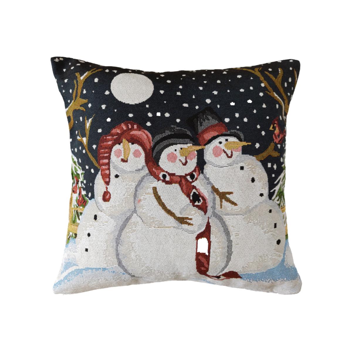 Snowmen Filled Cushion - Multi